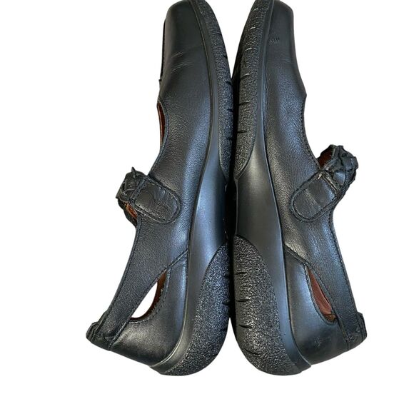 HOTTER Shake Mary Jane Women's 9.5  EU 39.5 Black Leather Flat Shoes Rubber Sole - Picture 7 of 15